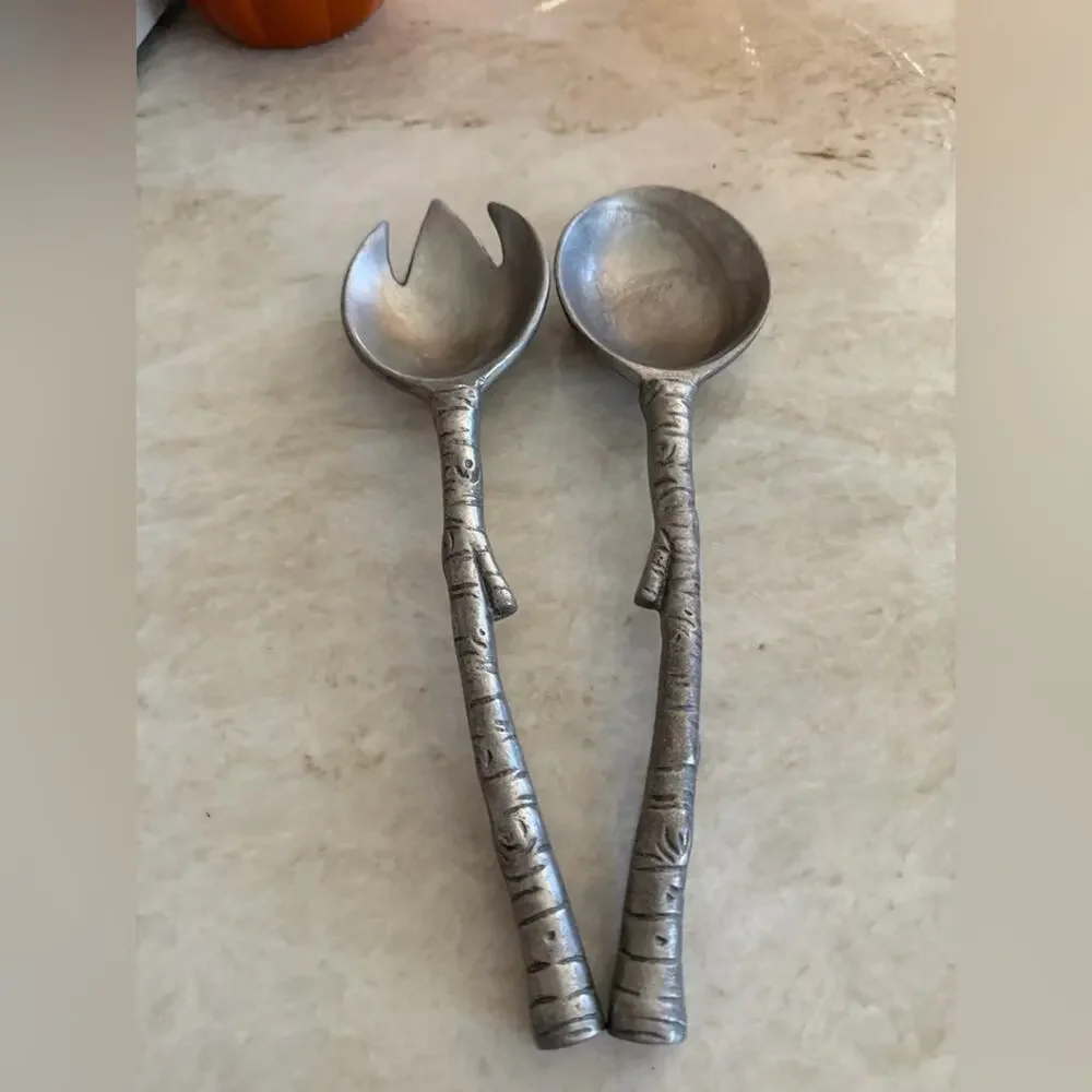 Arthur Court aluminum Tree Handle Salad Servers